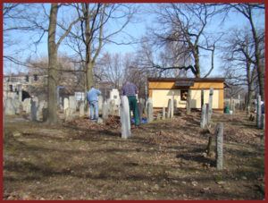 Prace porządkowe na cmentarzu żydowskim.